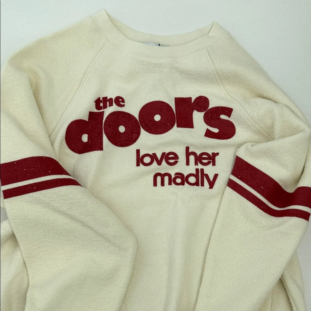 Daydreamer Cream and Red Graphic Sweatshirt Anthropologie Size Small NWT - Picture 3 of 9